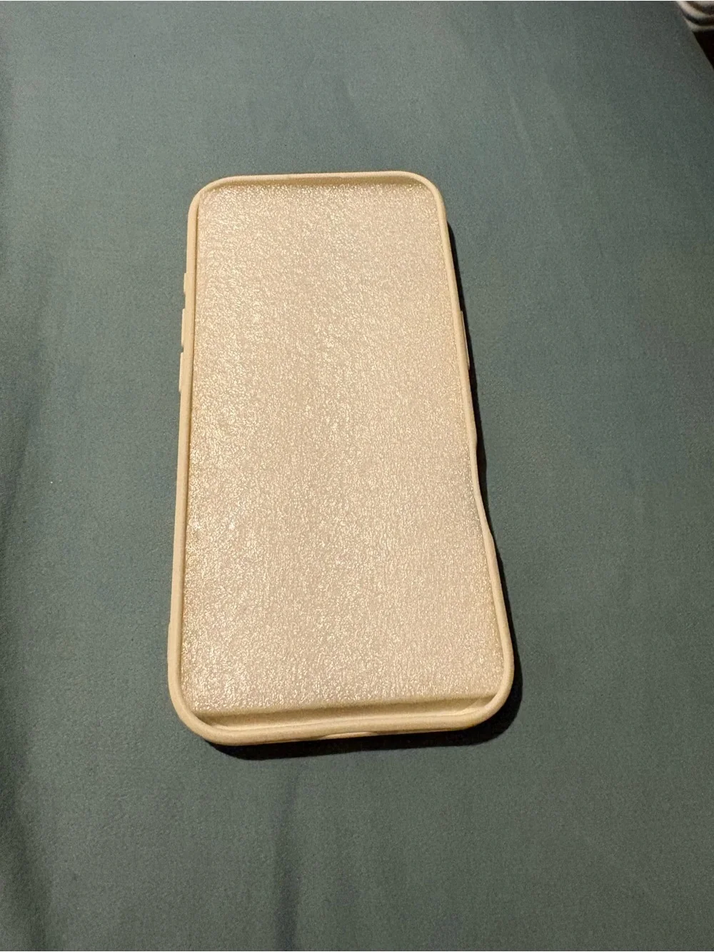 iPhone 16 Silicone Case with Tempered Glass Screen Protector - Cream